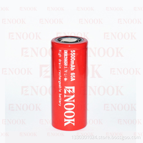 enook 26650 5500mAh 65A high drain 3.7V rechargeable battery with flat top for e-cigars vaping mod